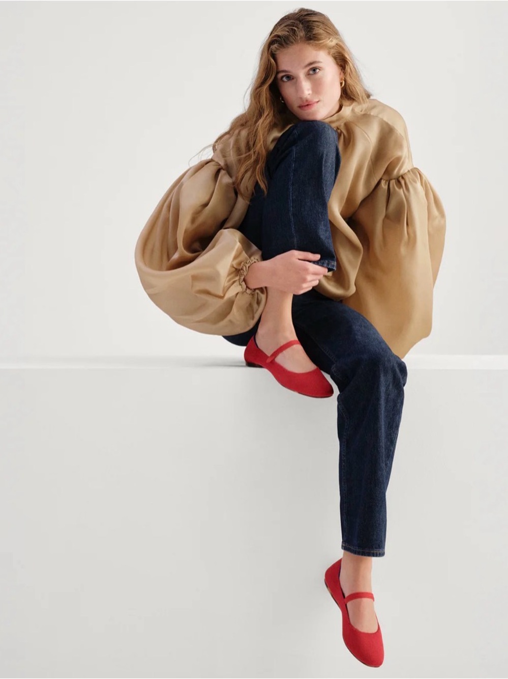 ROTHY’S RED Square Mary Jane Flats